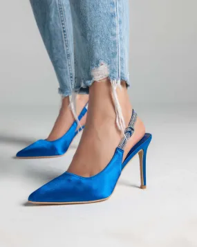 Sling Back Pumps - Heels - Blue