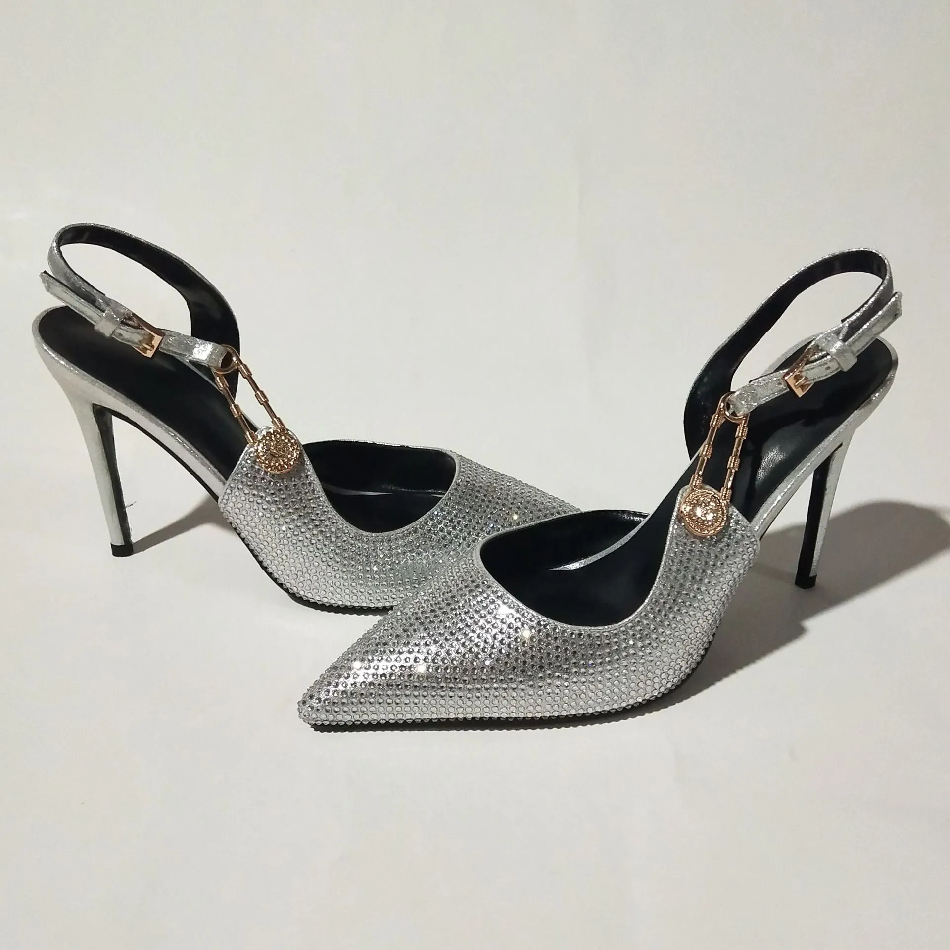 Sparkly Full Diamond Stiletto Heel Sandals