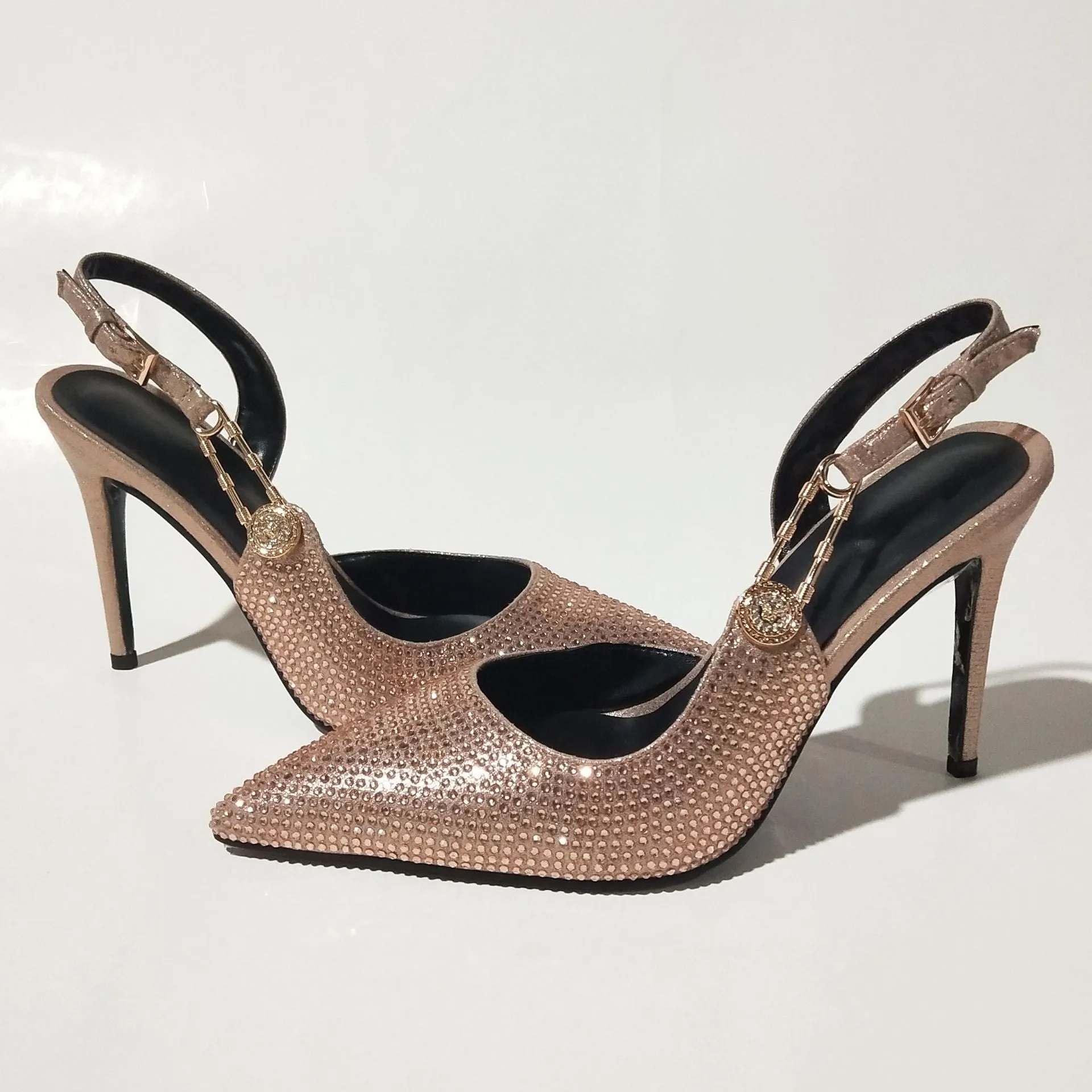 Sparkly Full Diamond Stiletto Heel Sandals