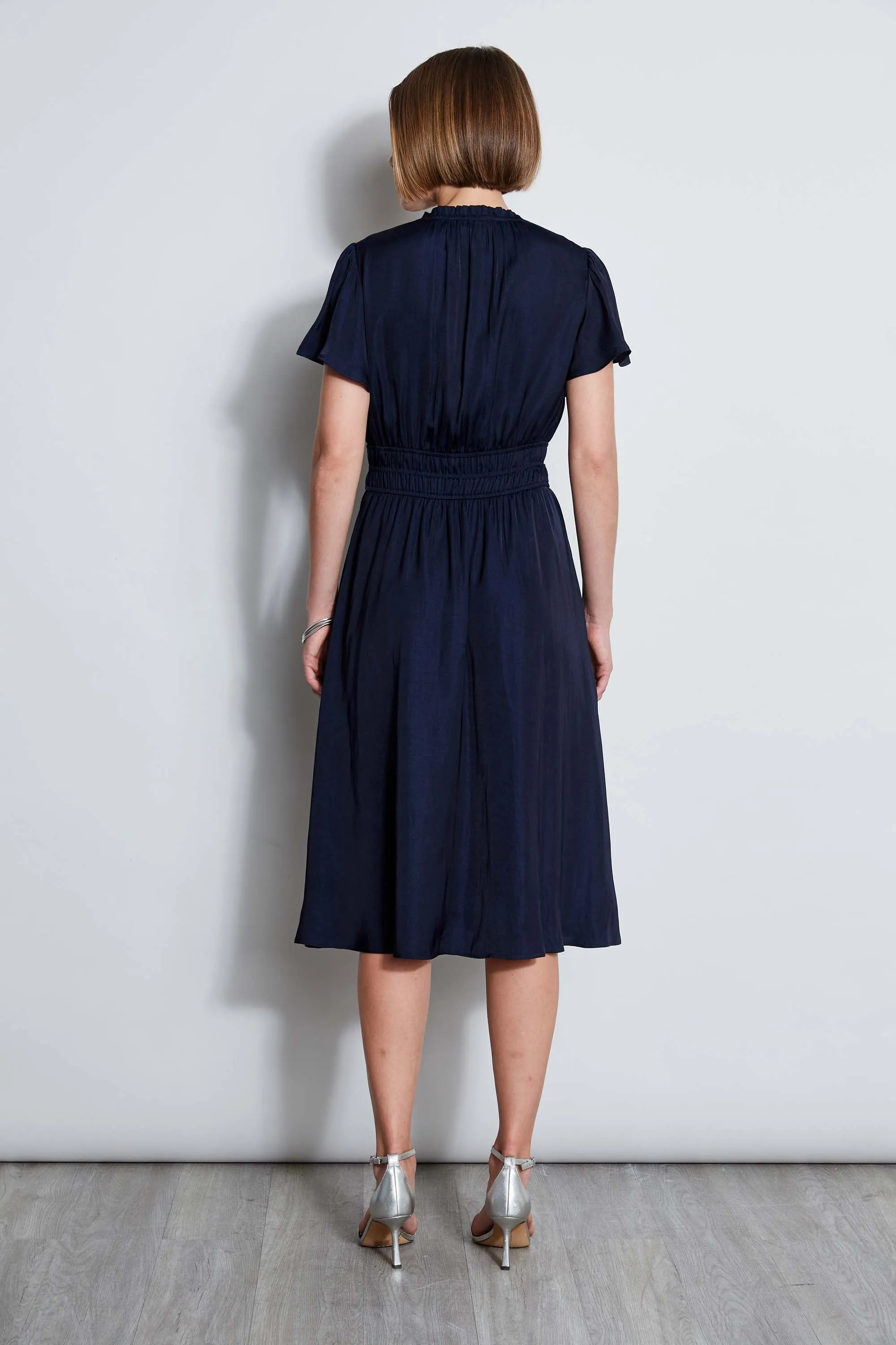 T-Tahari Flutter Sleeve Midi Dress