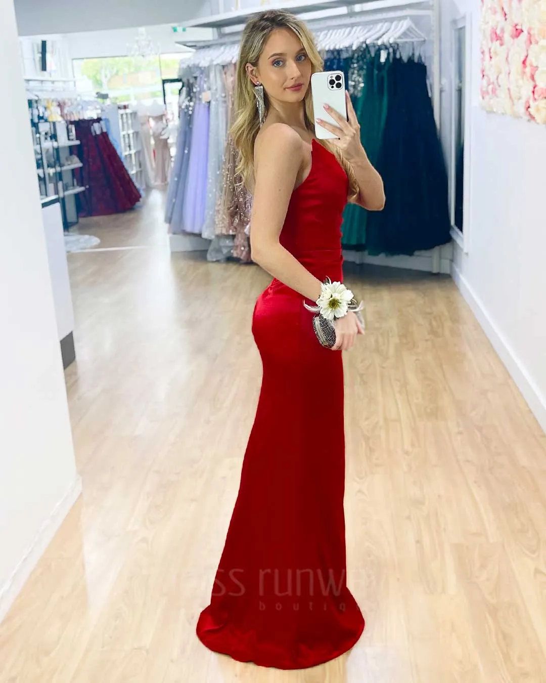 Tayla Satin Gown - Red