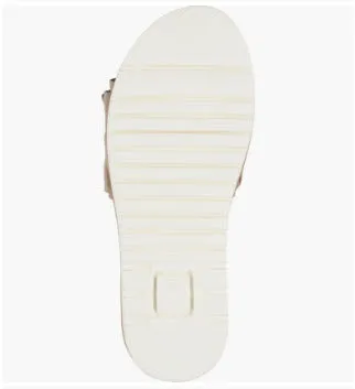 The Ruffle Comfort Slide Sandal in Sand