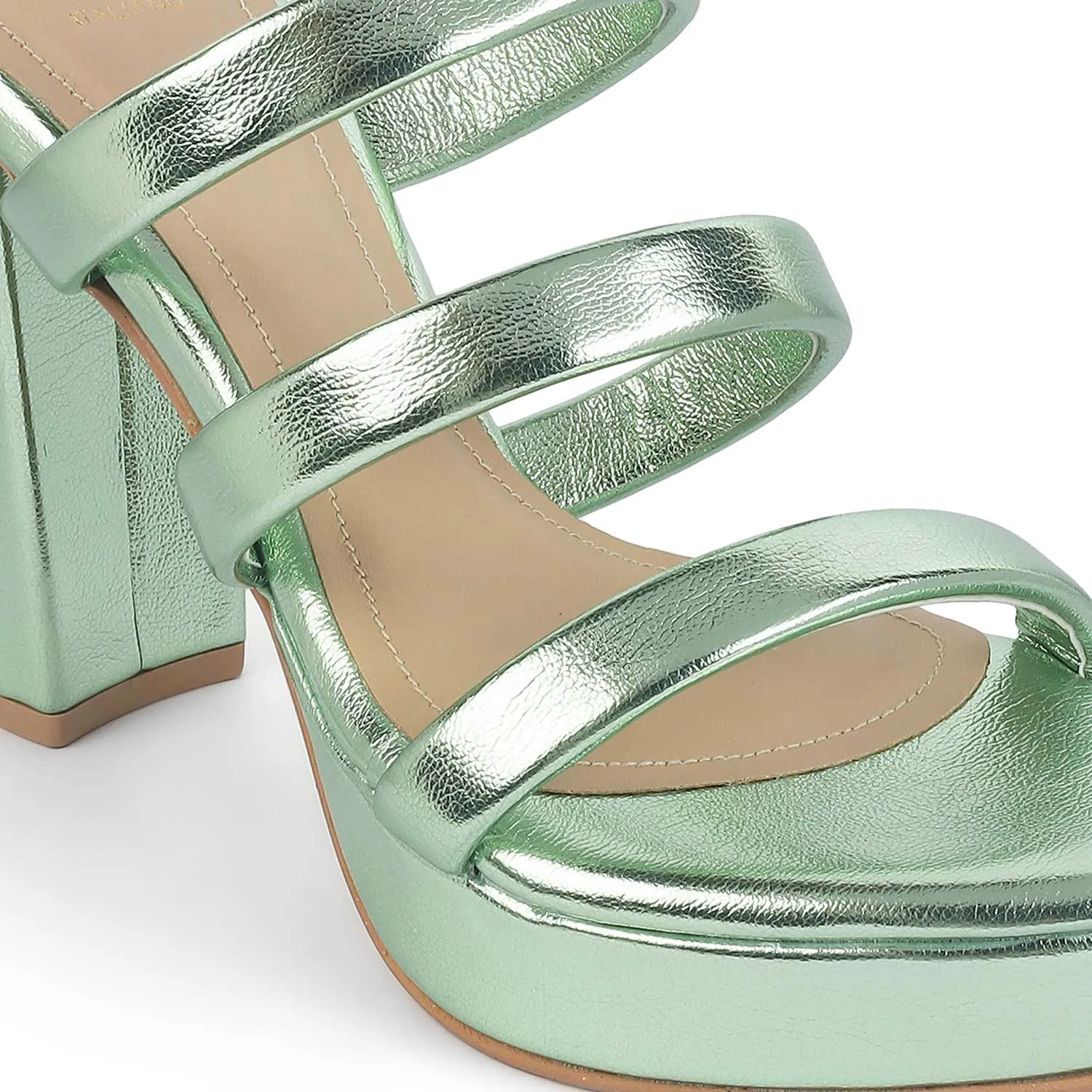 Tresmode Roxy Green Women's Dress Block Heel Sandals