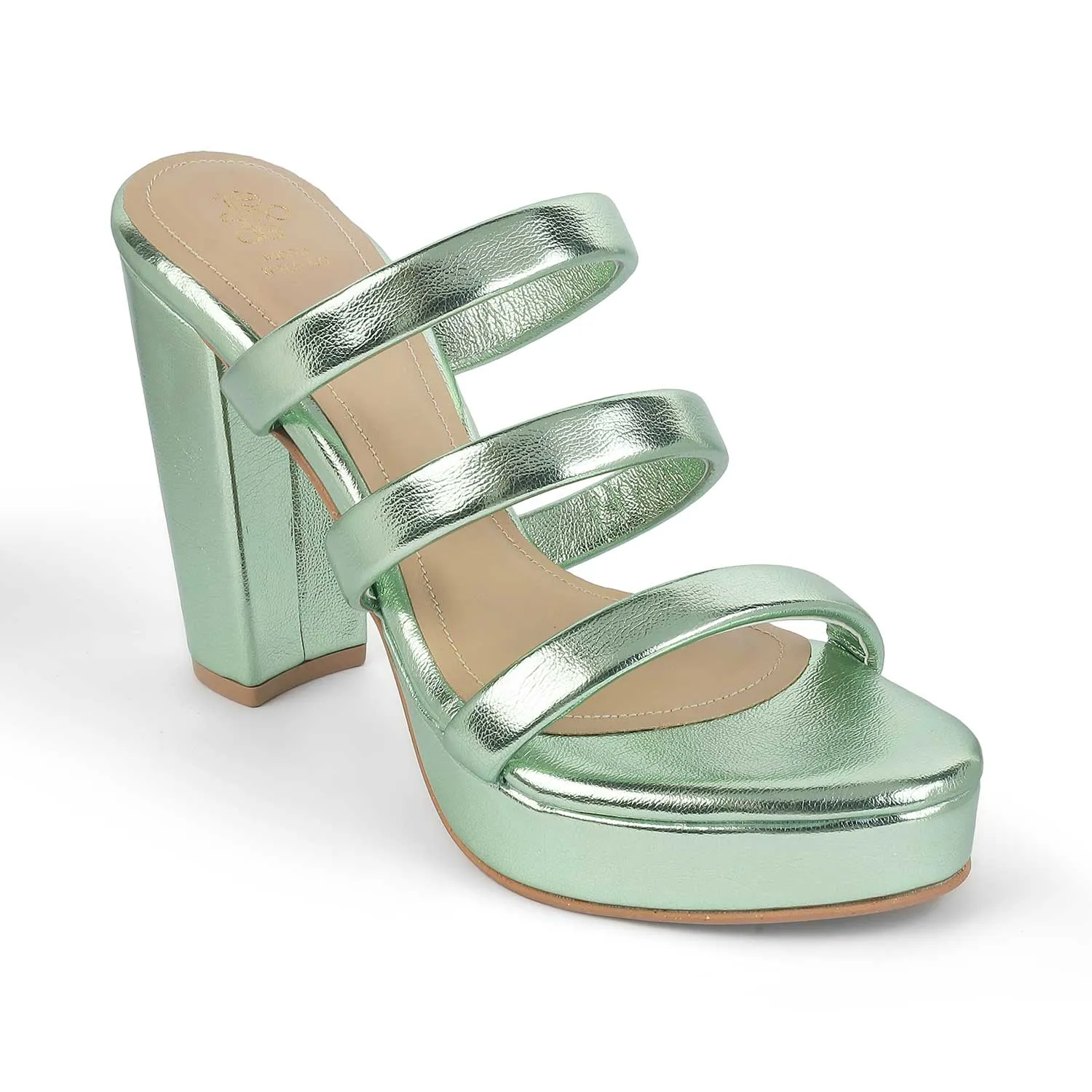 Tresmode Roxy Green Women's Dress Block Heel Sandals