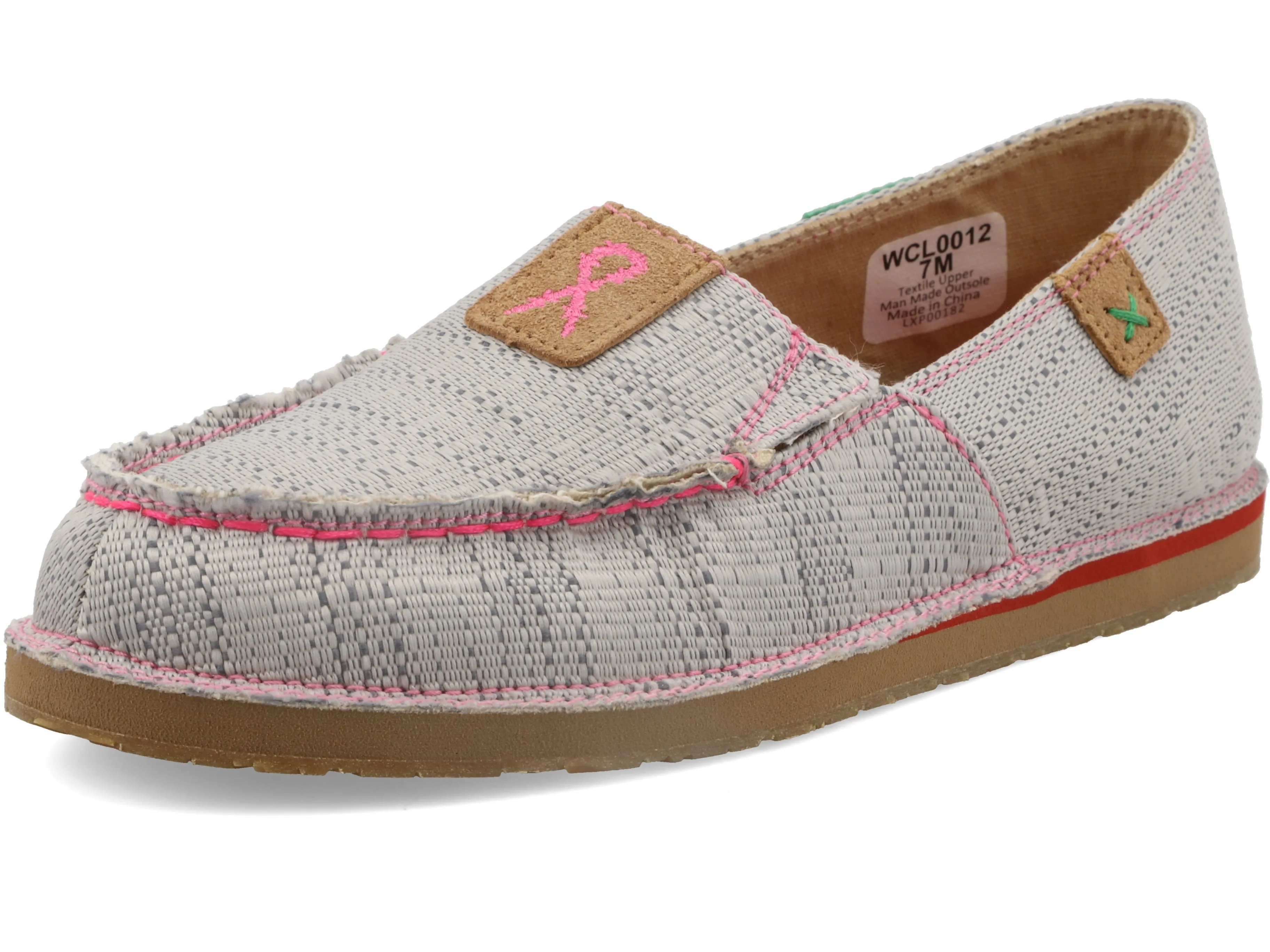 TWISTED X WOMEN'S (WCL0012) SLIP-ONS - Light Grey & Pink