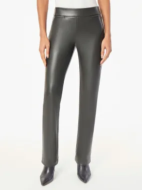 Vegan Leather Pull-On Pants