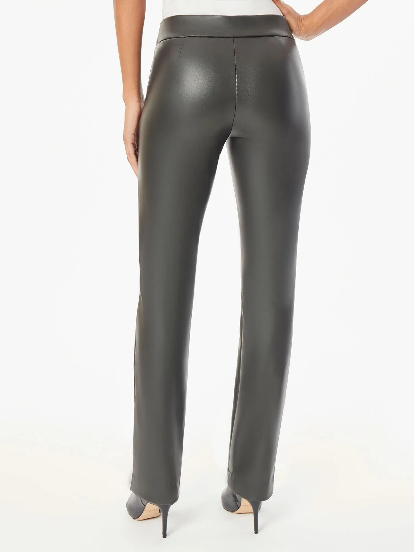 Vegan Leather Pull-On Pants