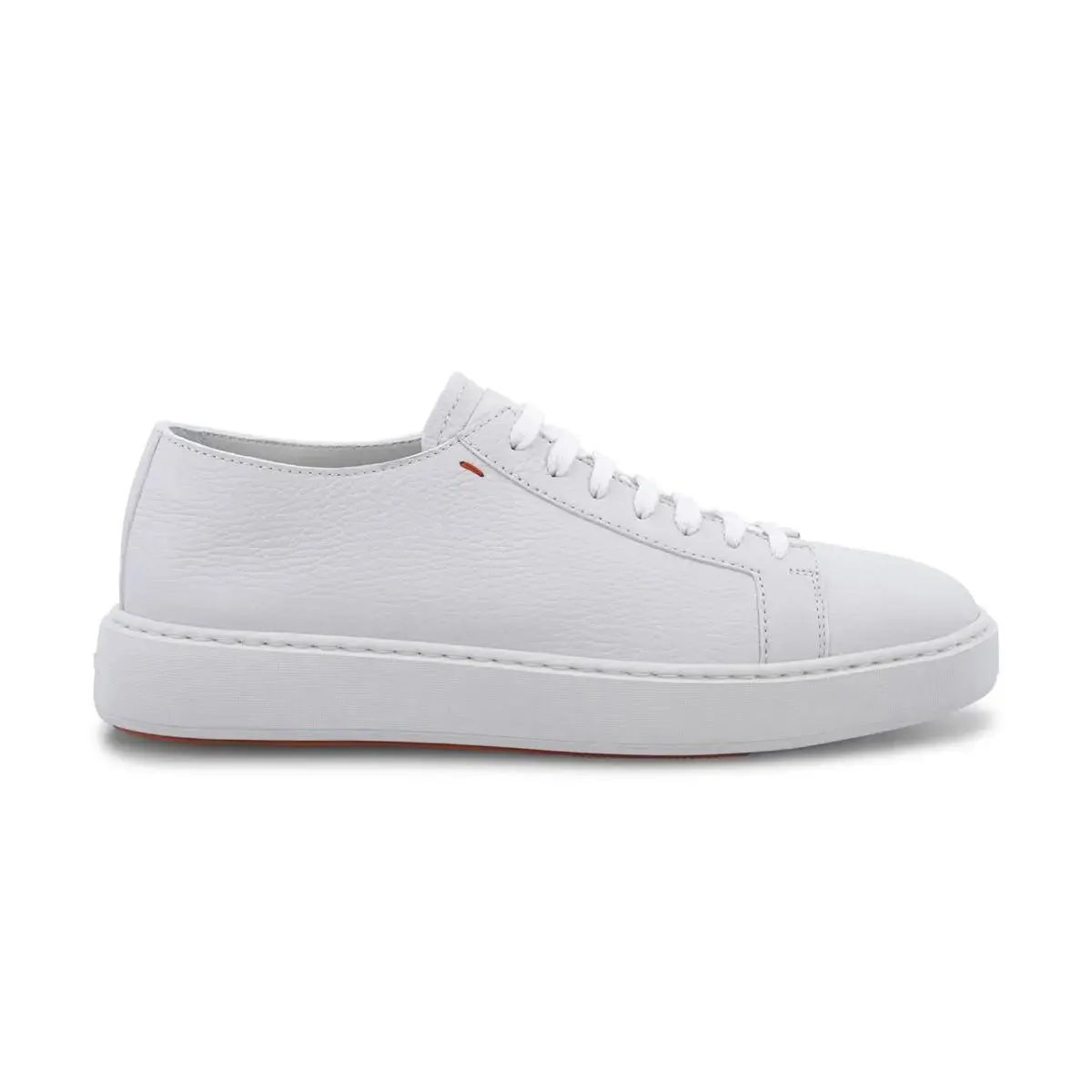 White Leather Low-Top Sneakers