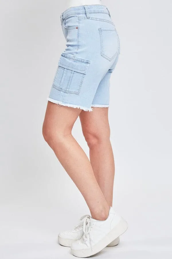 Women's Cargo Bermuda With Frayed Hem