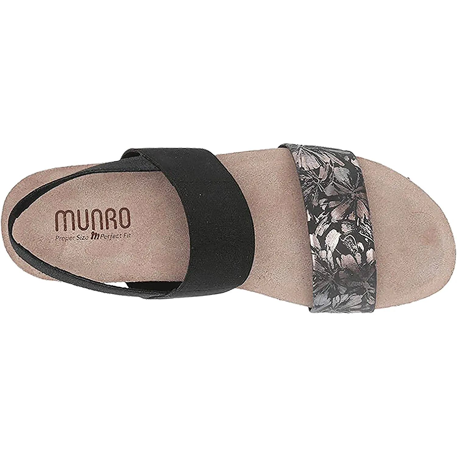 Women's Munro Pisces Black Floral Print Leather