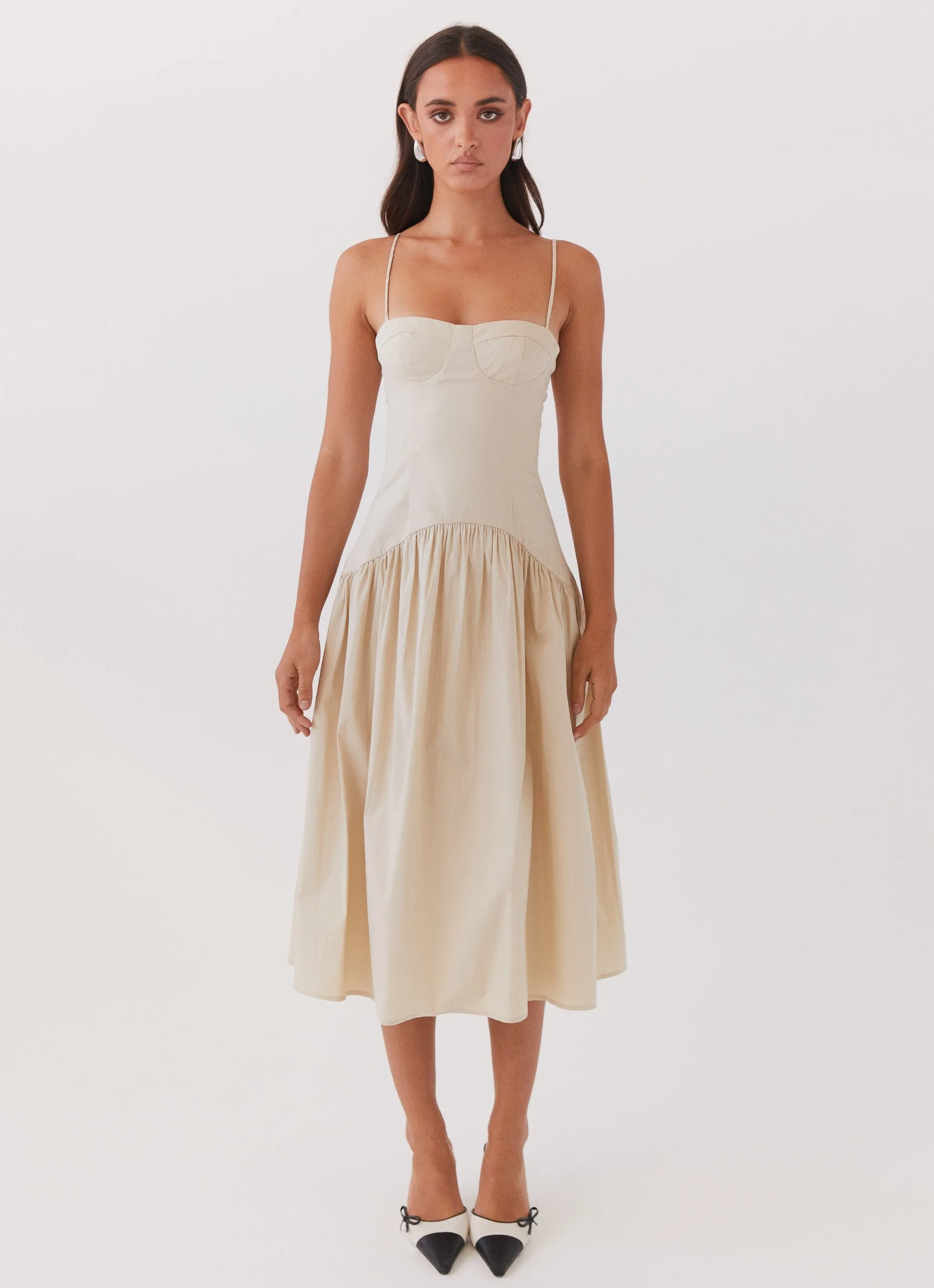 Yvette Corset Midi Dress - Desert Sage