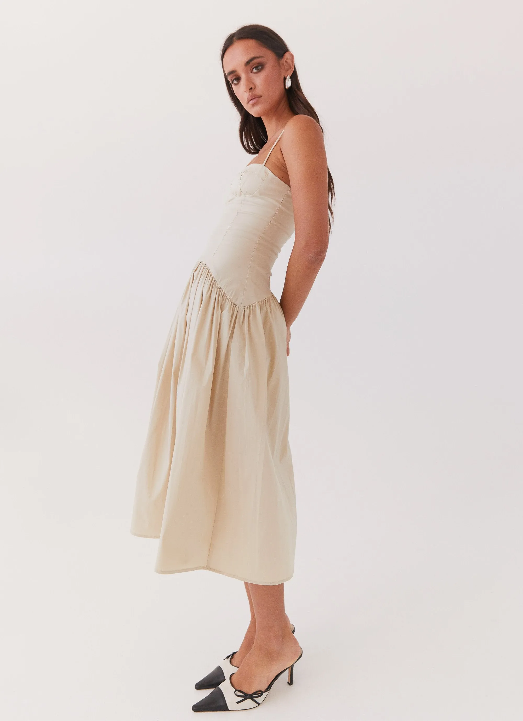 Yvette Corset Midi Dress - Desert Sage