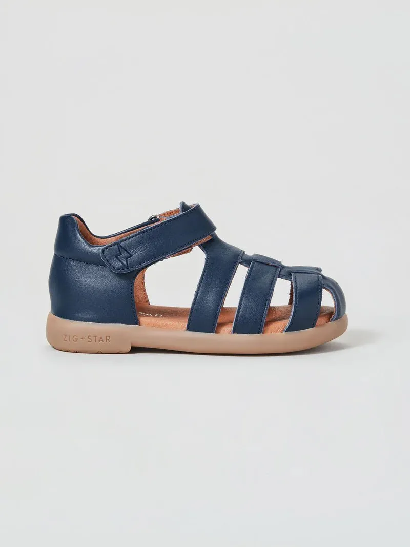 Zig   Star: Cosmic Closed Toe Kids Sandals - Navy